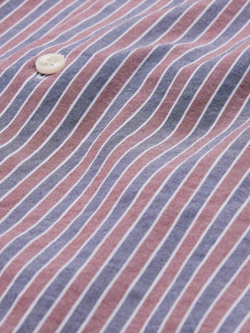 Slim-Fit Linen-Cotton Dress Shirt - Navy Blue & Brown