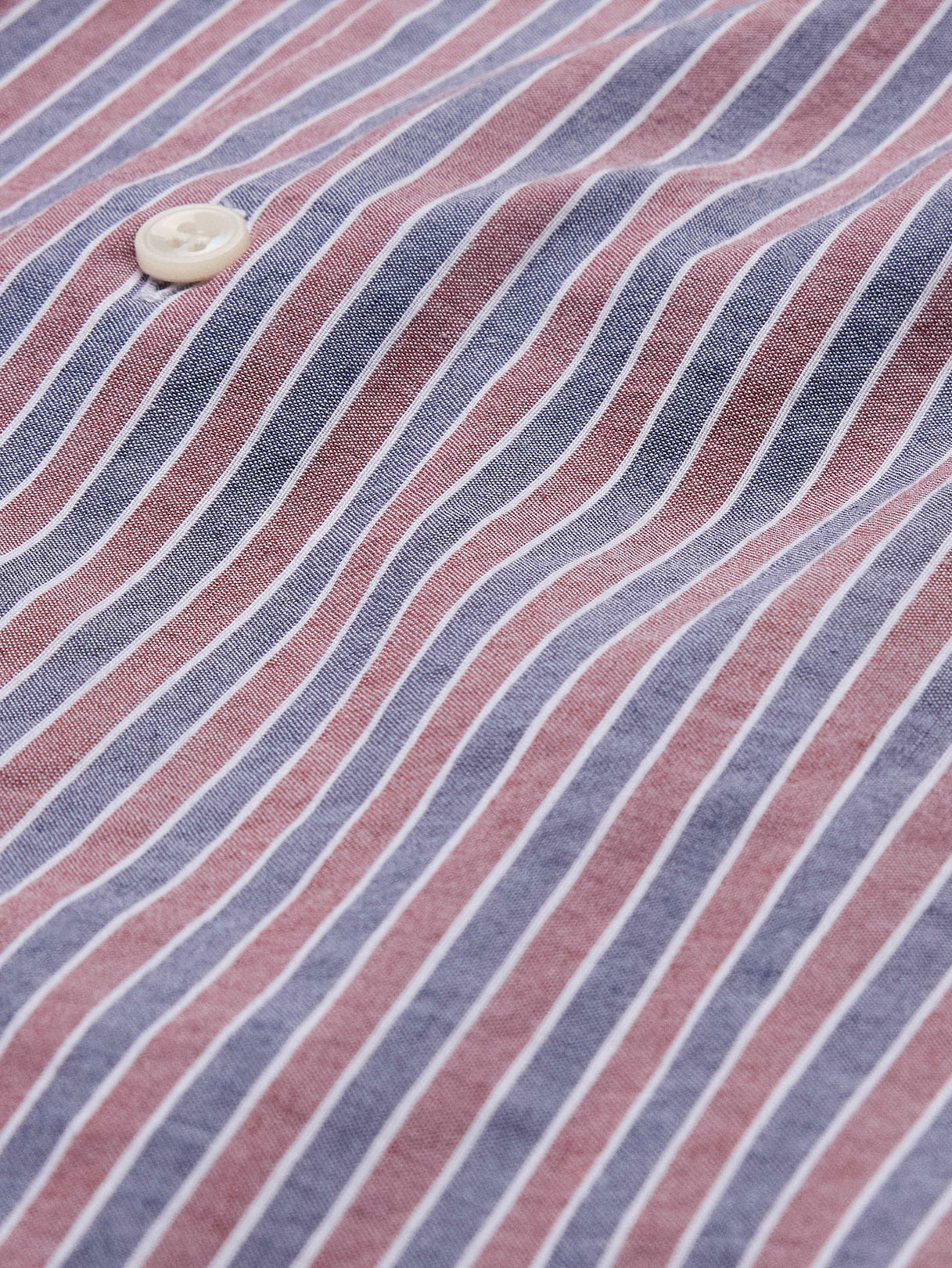 Slim-Fit Linen-Cotton Dress Shirt - Navy Blue & Brown