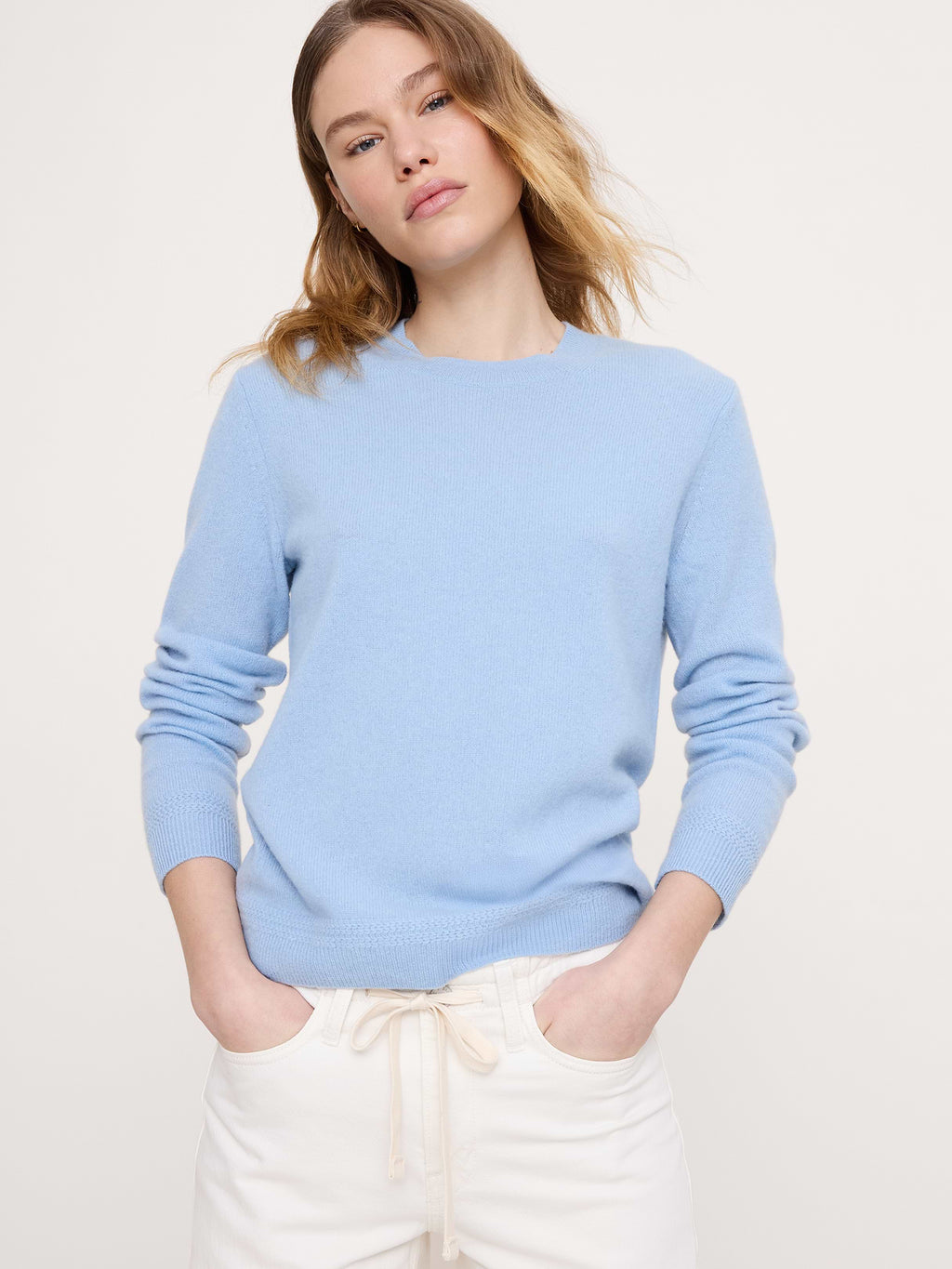 Lightweight Cashmere Crew-Neck Sweater - Cerulean Blue
