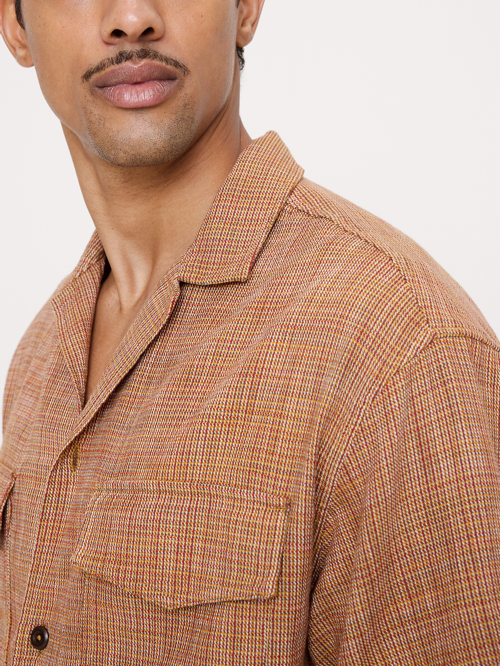 Relaxed-Fit Cotton Resort Shirt - Red Texture