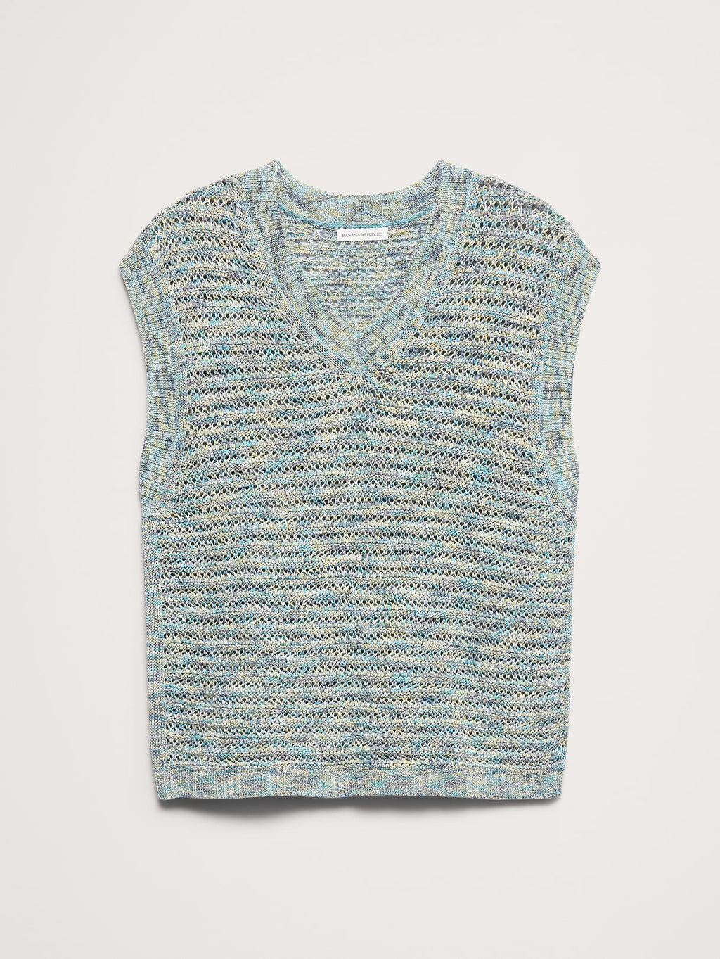 Spacedye Cotton Crochet Vest - Blue Multi