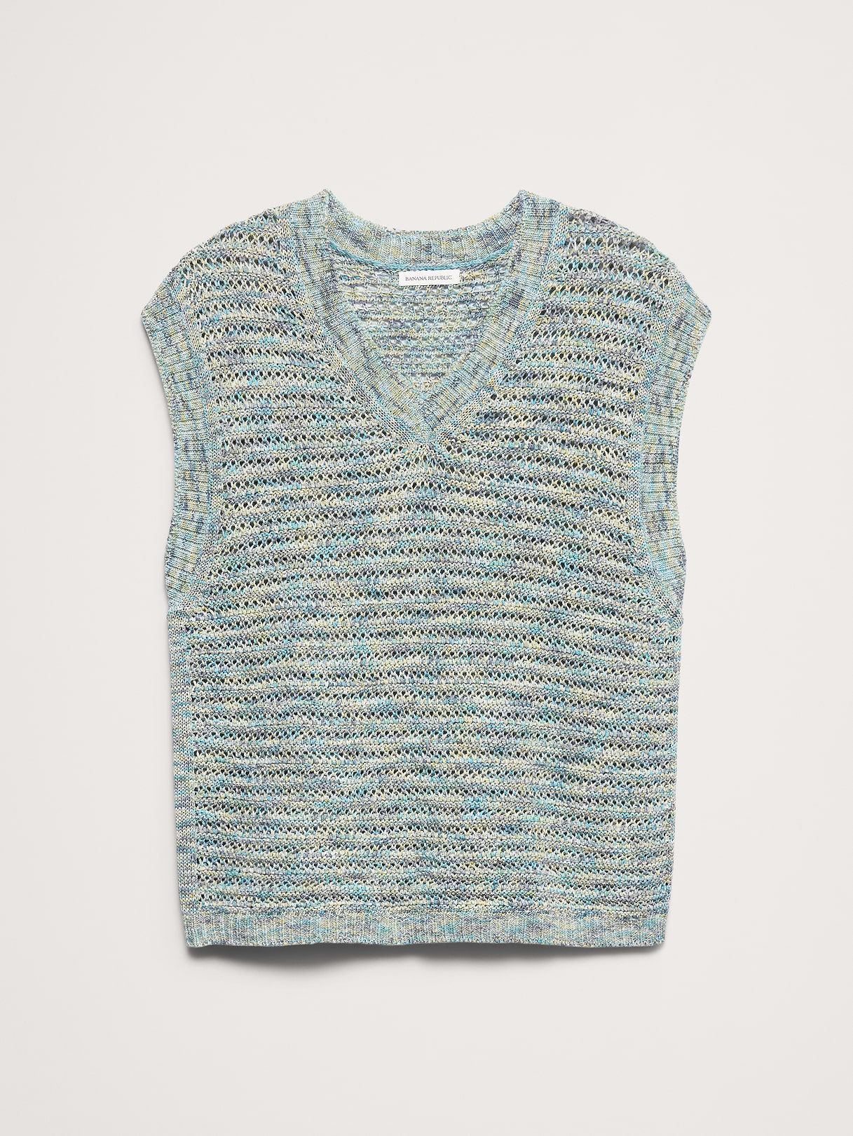 Spacedye Cotton Crochet Vest - Blue Multi