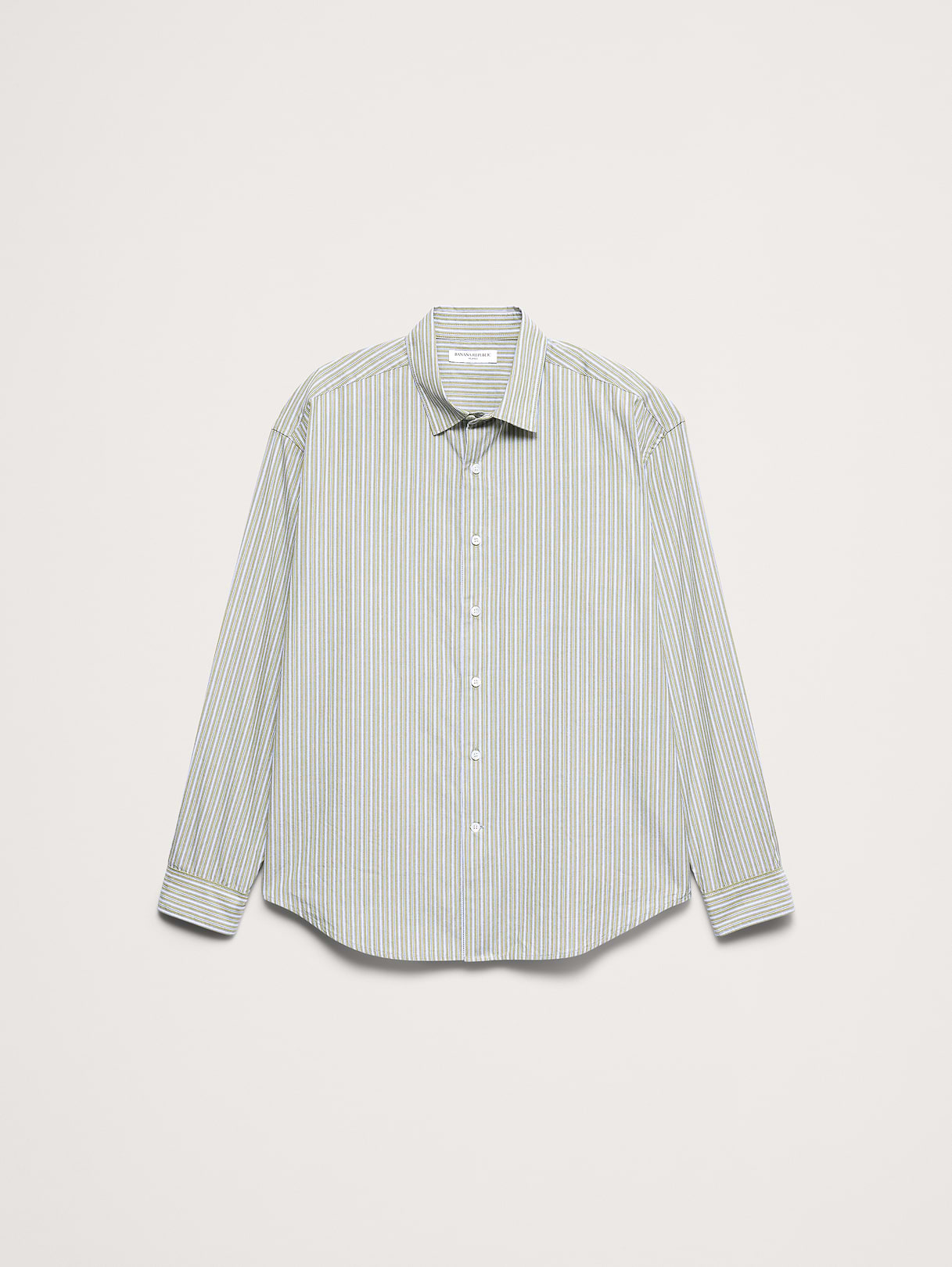 The City Shirt - Olive Green Stripe