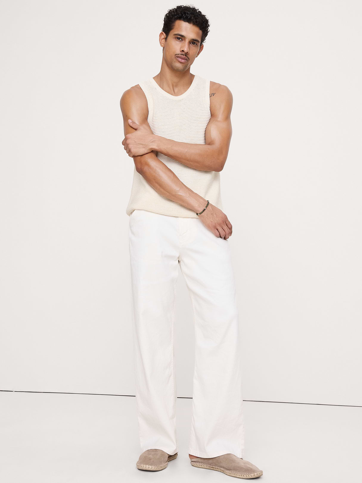 Cotton Sweater Tank - Cream