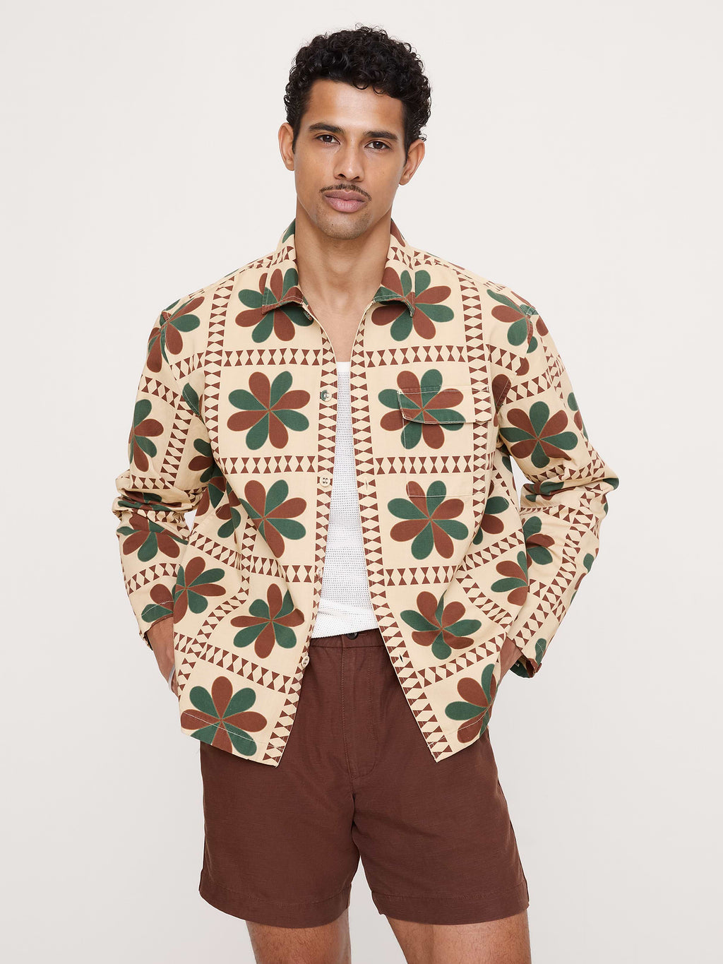 Relaxed-Fit Cotton-Linen Resort Shirt - Floral