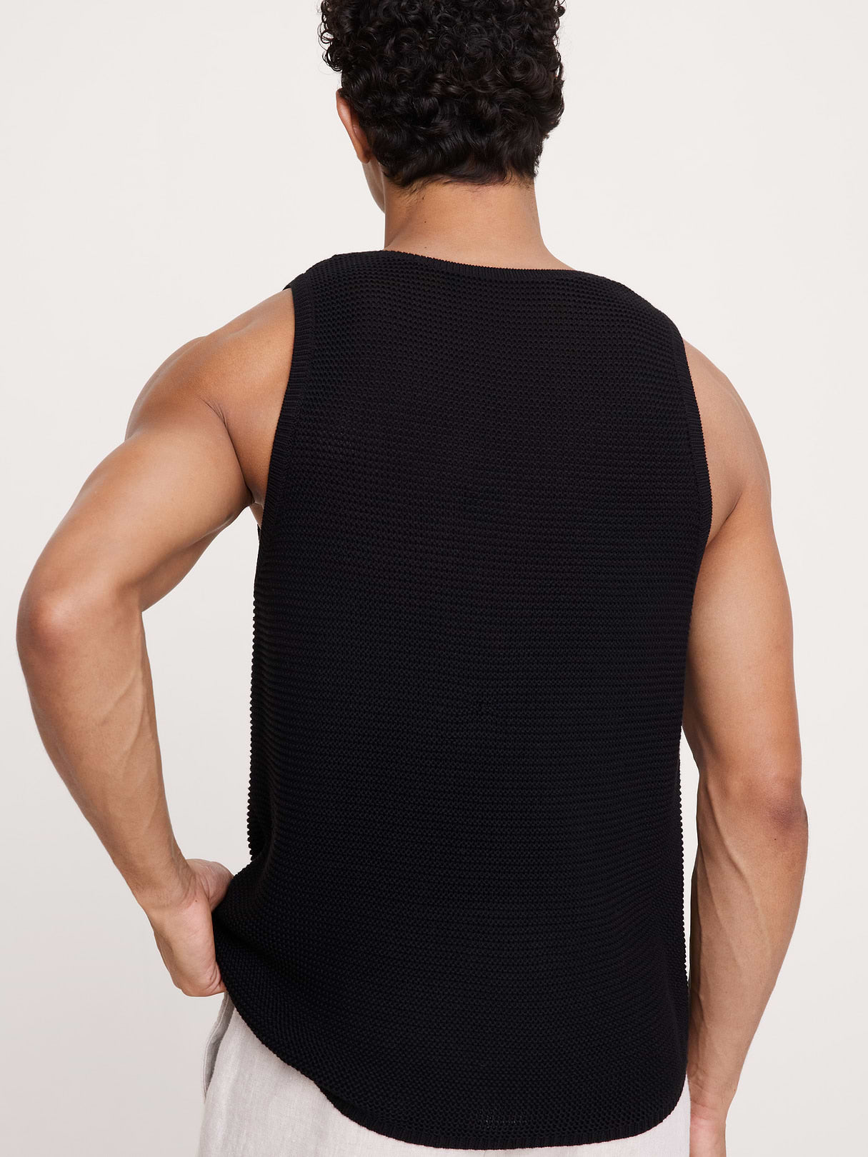 Cotton Sweater Tank - Black