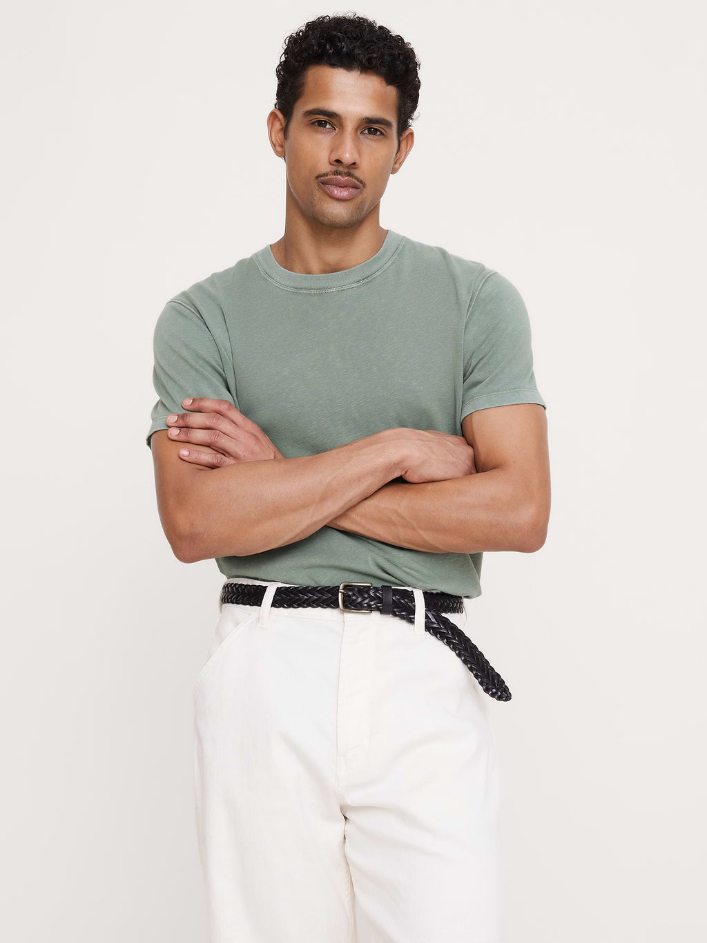 Midweight Cotton Slub Crew-Neck T-Shirt - Slate Green