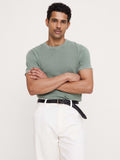 Midweight Cotton Slub Crew-Neck T-Shirt - Slate Green