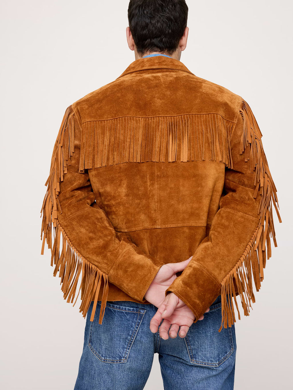 Suede Fringe Jacket - Cognac Brown