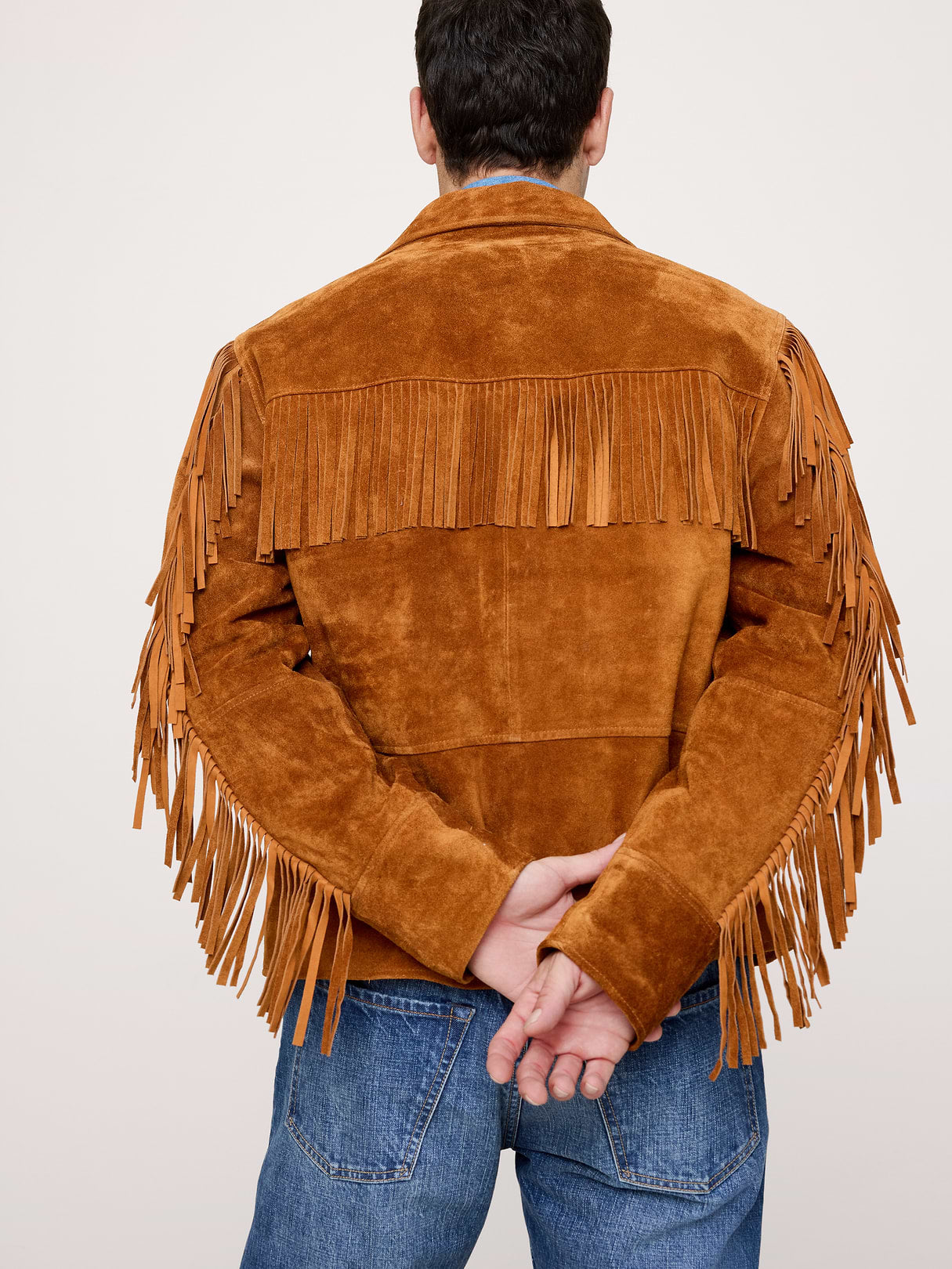 Suede Fringe Jacket - Cognac Brown