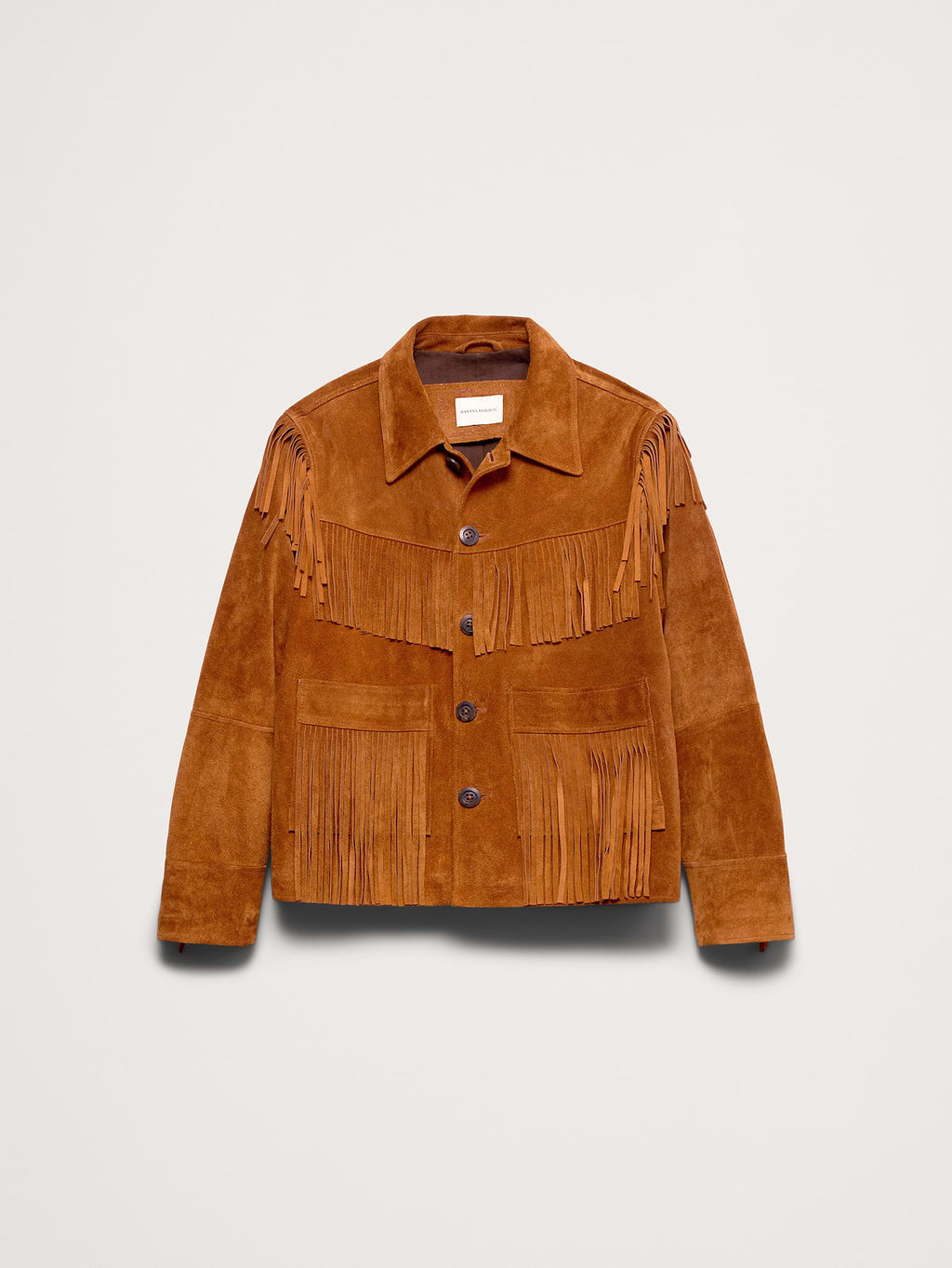 Suede Fringe Jacket - Cognac Brown