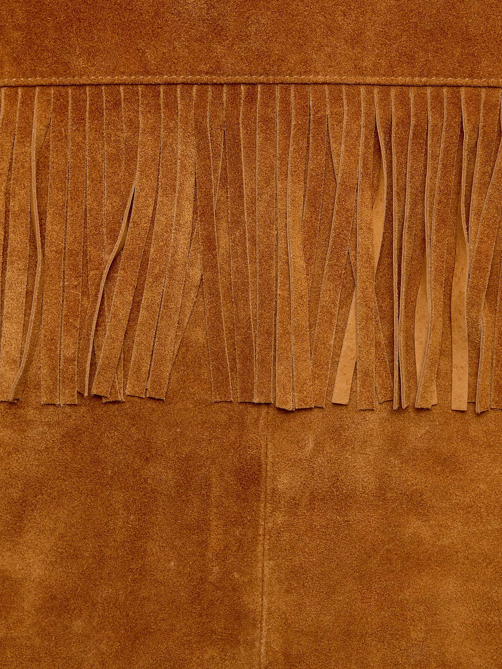 Suede Fringe Jacket - Cognac Brown