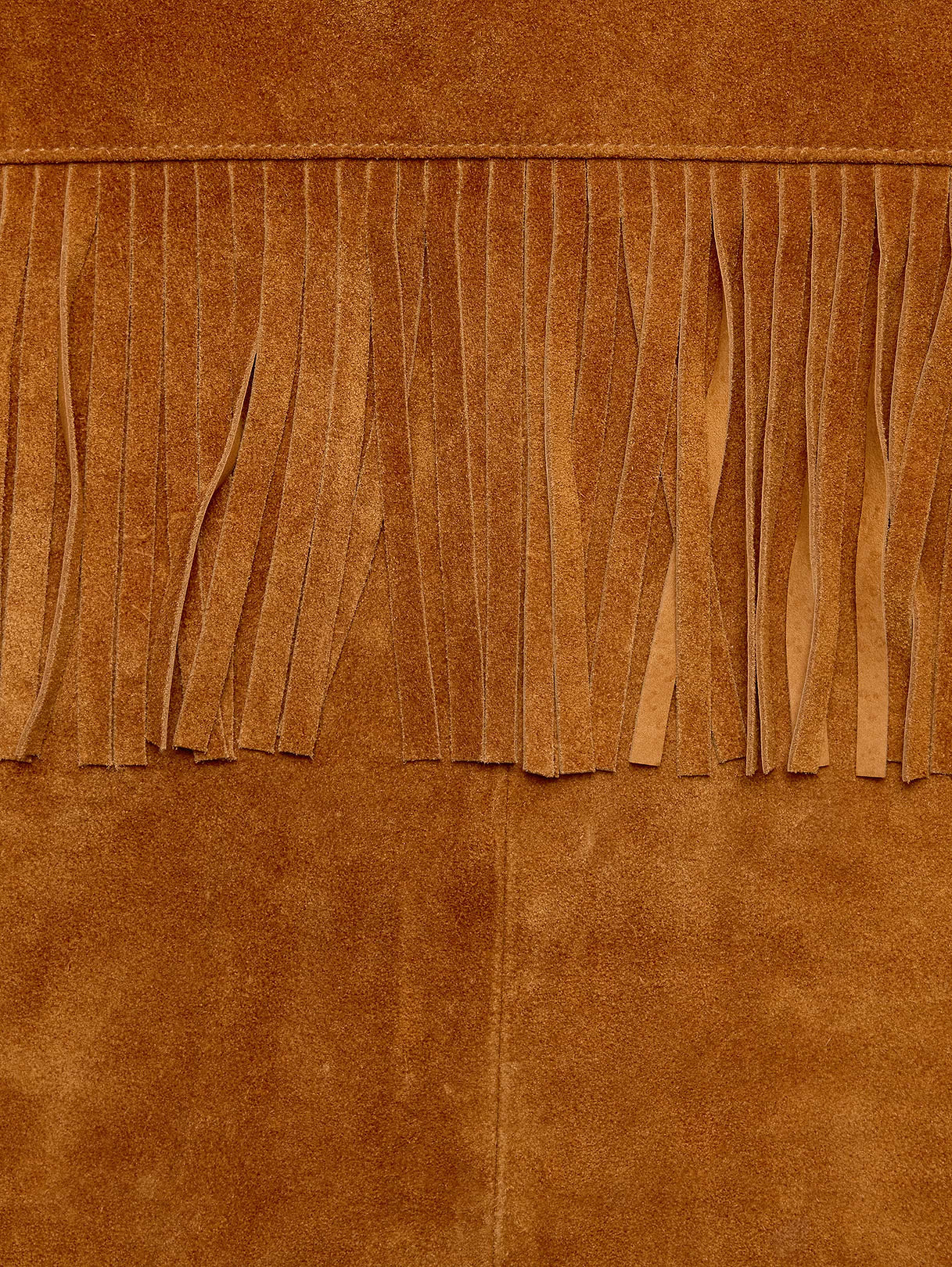 Suede Fringe Jacket - Cognac Brown