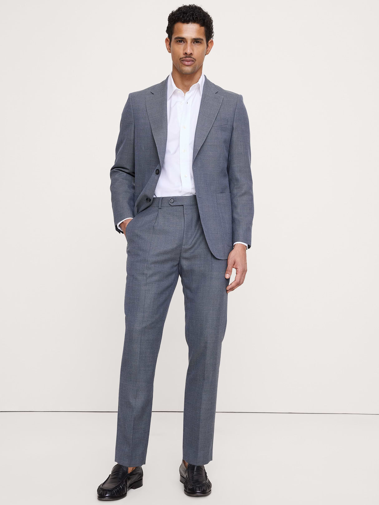 Tailored Slim-Fit Italian Wool Ventile Suit Pant - Utility Blue