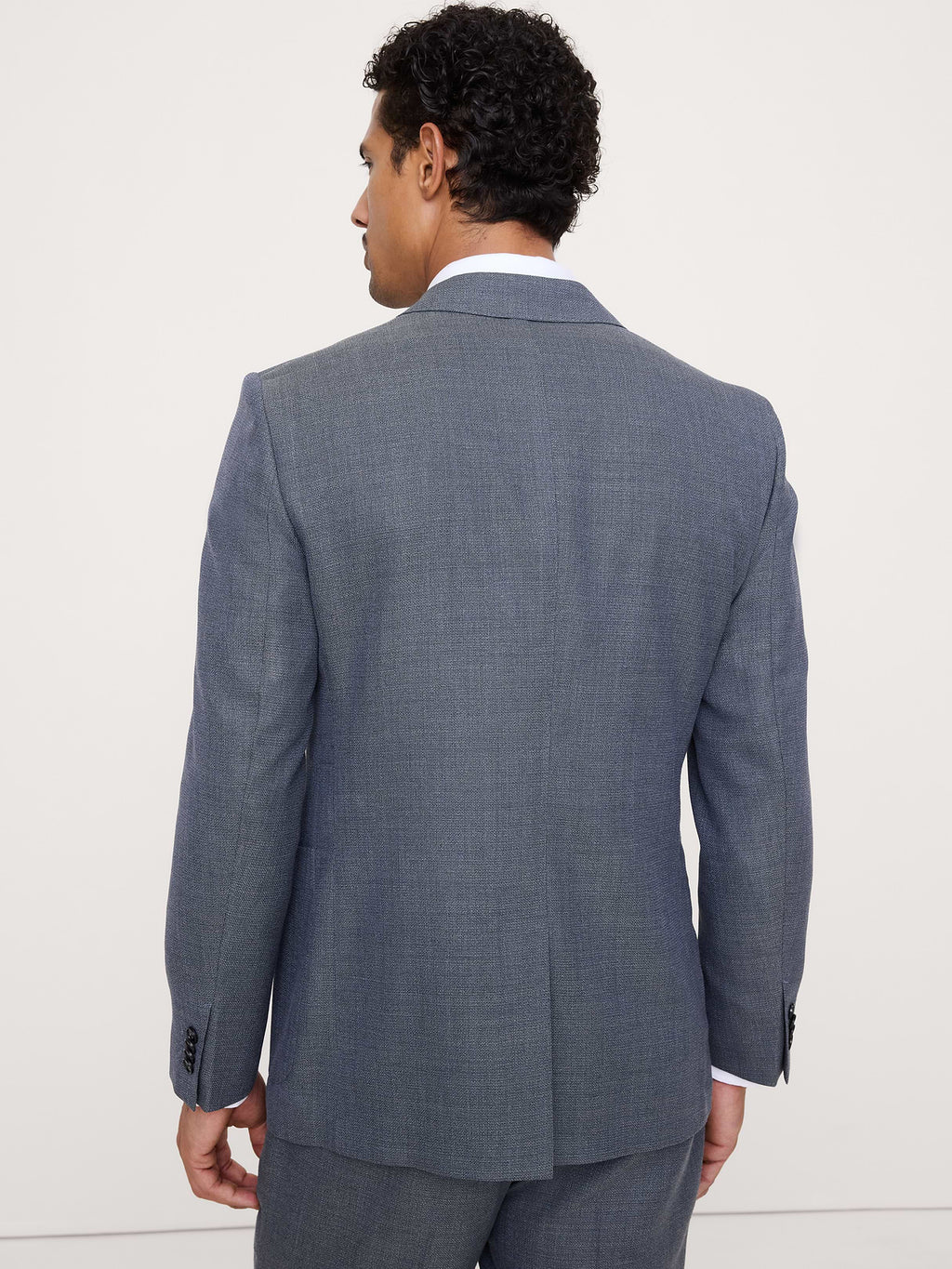 Tailored Slim-Fit Italian Wool Ventile Suit Jacket - Utility Blue