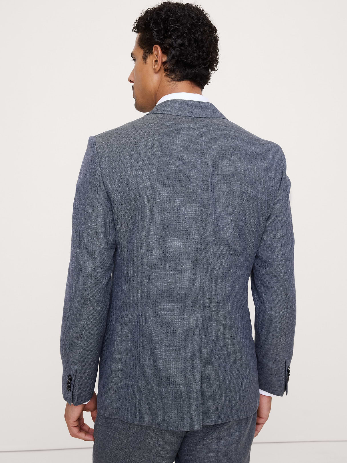 Tailored Slim-Fit Italian Wool Ventile Suit Jacket - Utility Blue
