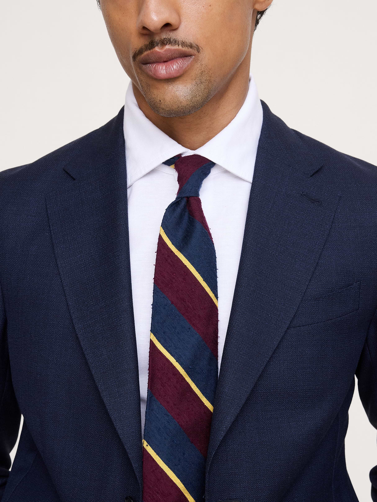 Tailored Slim-Fit Italian Wool Ventile Suit Jacket - Navy Blue