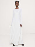 Bias-Cut Chiffon Maxi Dress - Cream White
