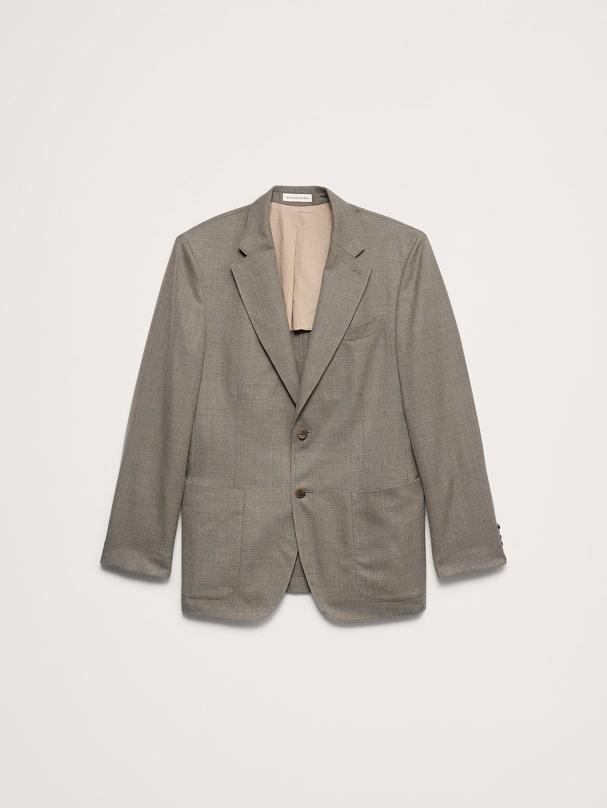 Tailored Slim-Fit Italian Wool Ventile Suit Jacket - Green Marble