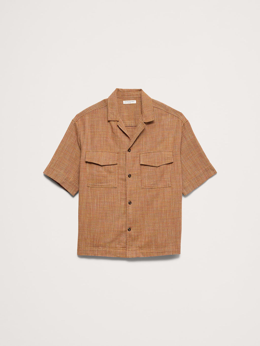 Relaxed-Fit Cotton Resort Shirt - Red Texture