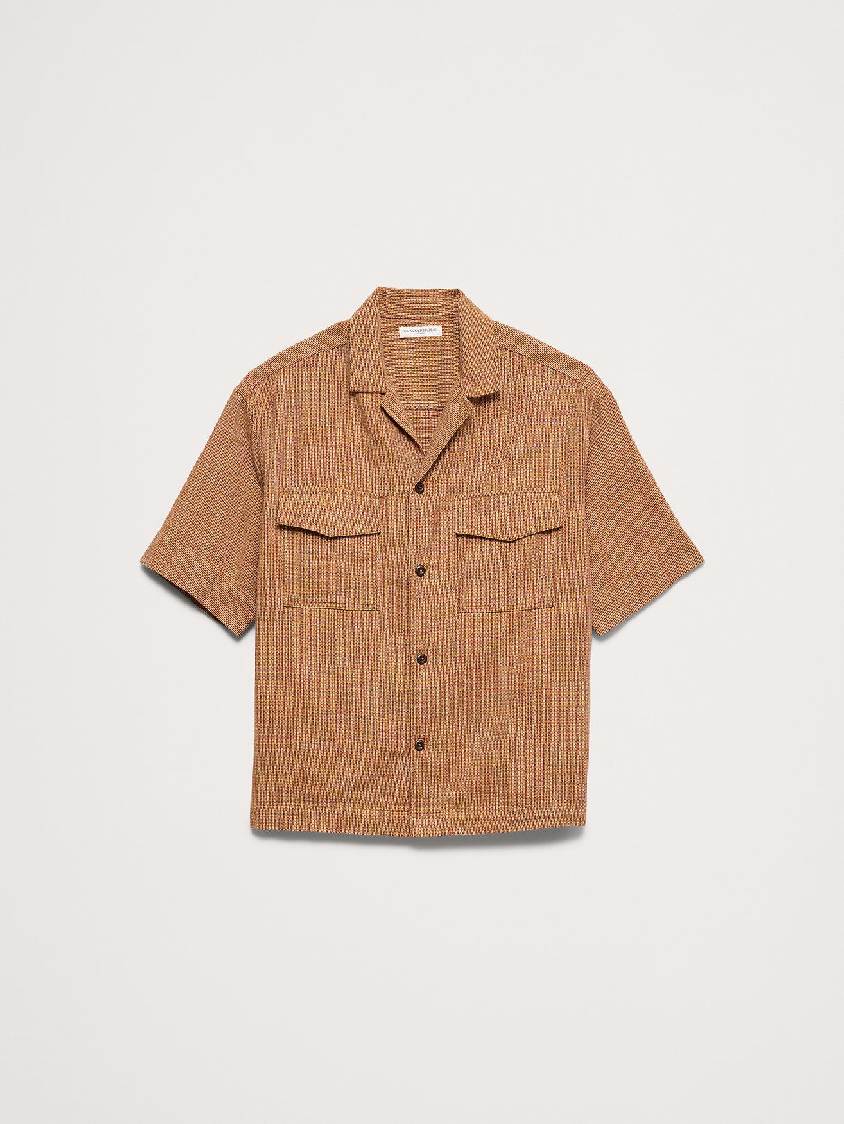 Relaxed-Fit Cotton Resort Shirt - Red Texture