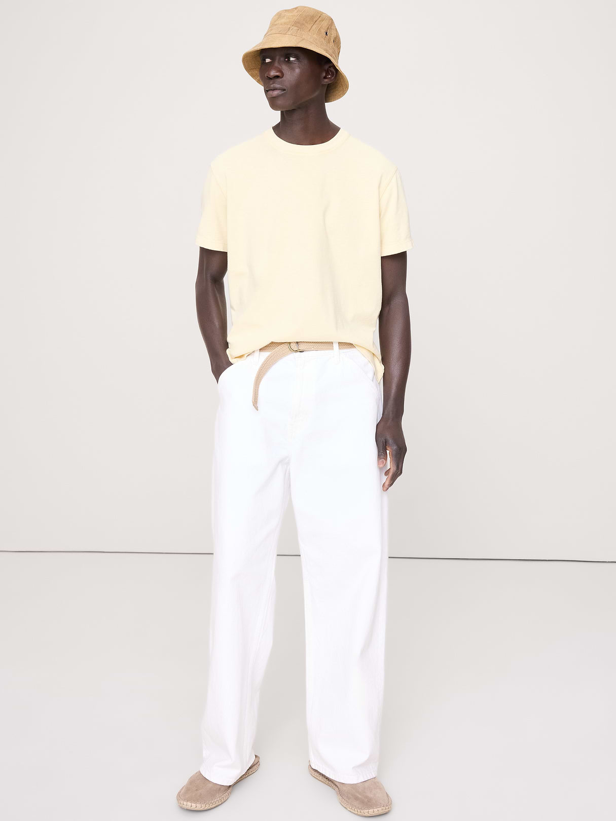 Midweight Cotton Slub Crew-Neck T-Shirt - Pale Straw Yellow