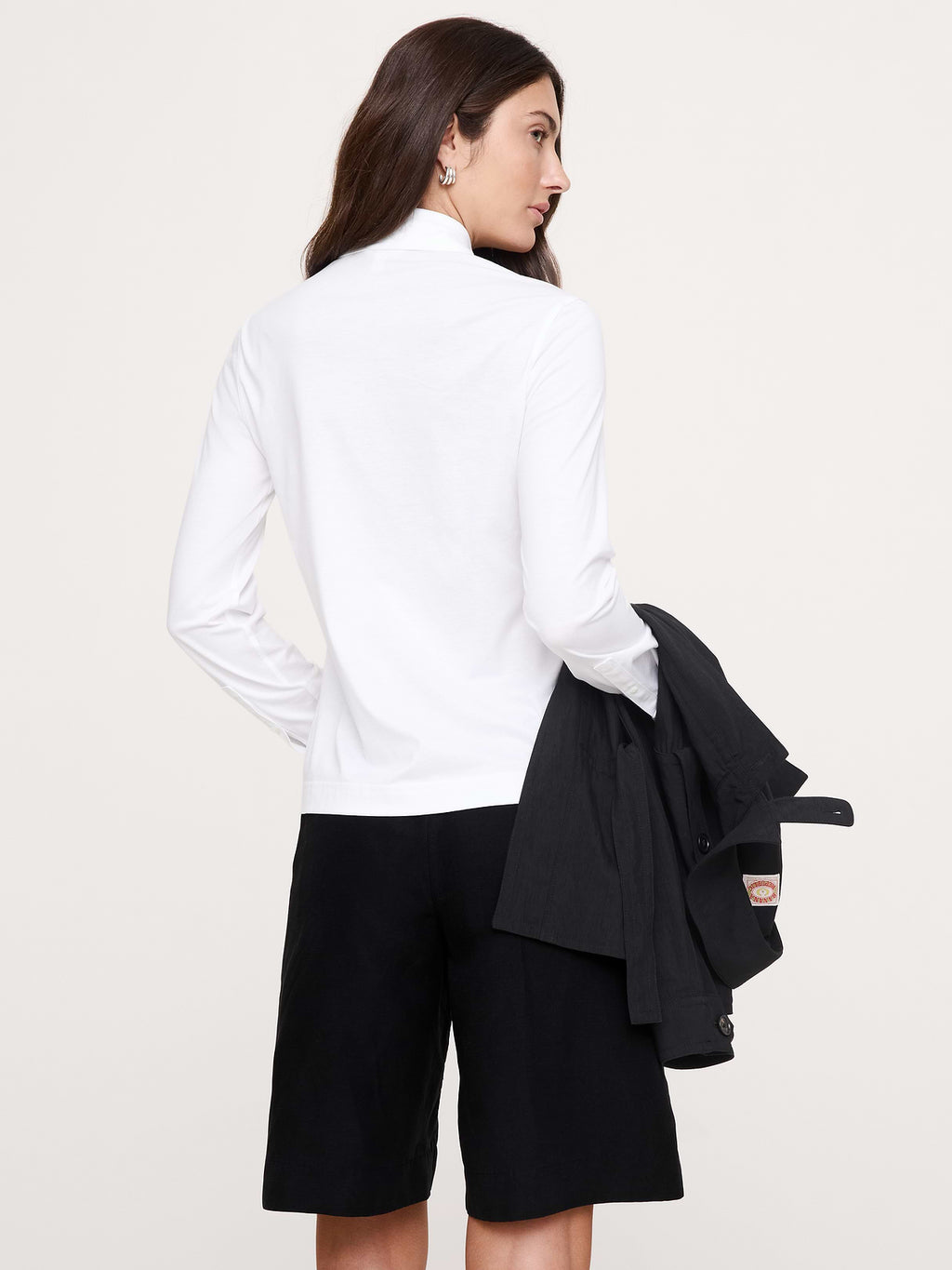 Silky Cotton Long-Sleeve Button-Down Shirt - White
