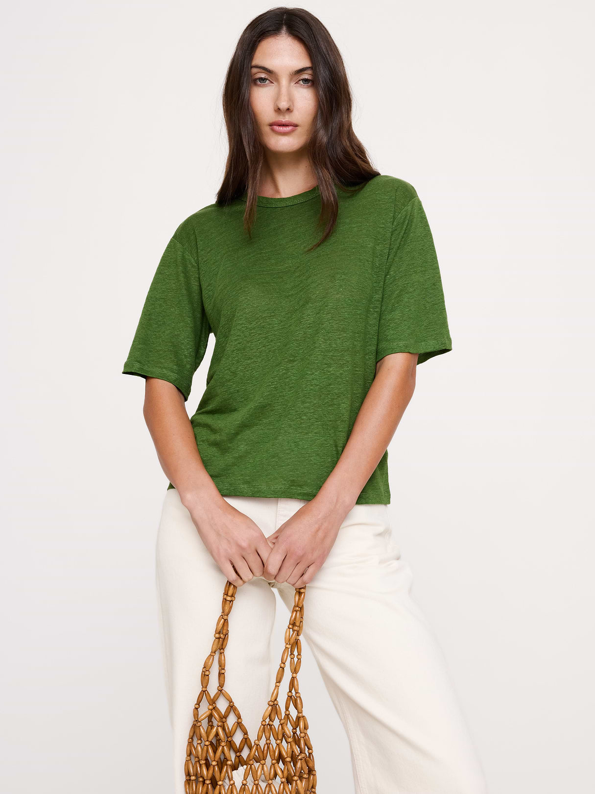 Relaxed Linen T-Shirt - Cactus Grove Green