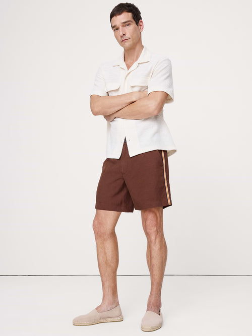 7" Tencel™-Linen Short - Mahogany Brown