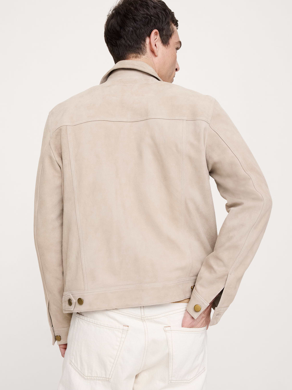 Suede Trucker Jacket - Tan