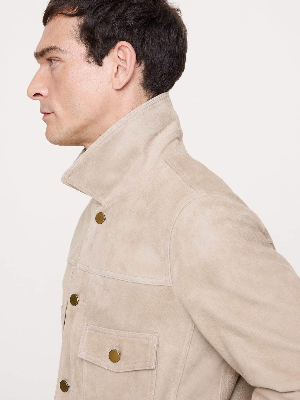 Suede Trucker Jacket - Tan