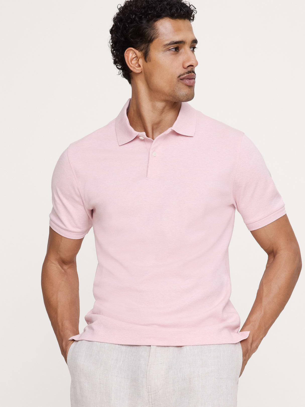 Luxury-Touch Polo - Heather Pink