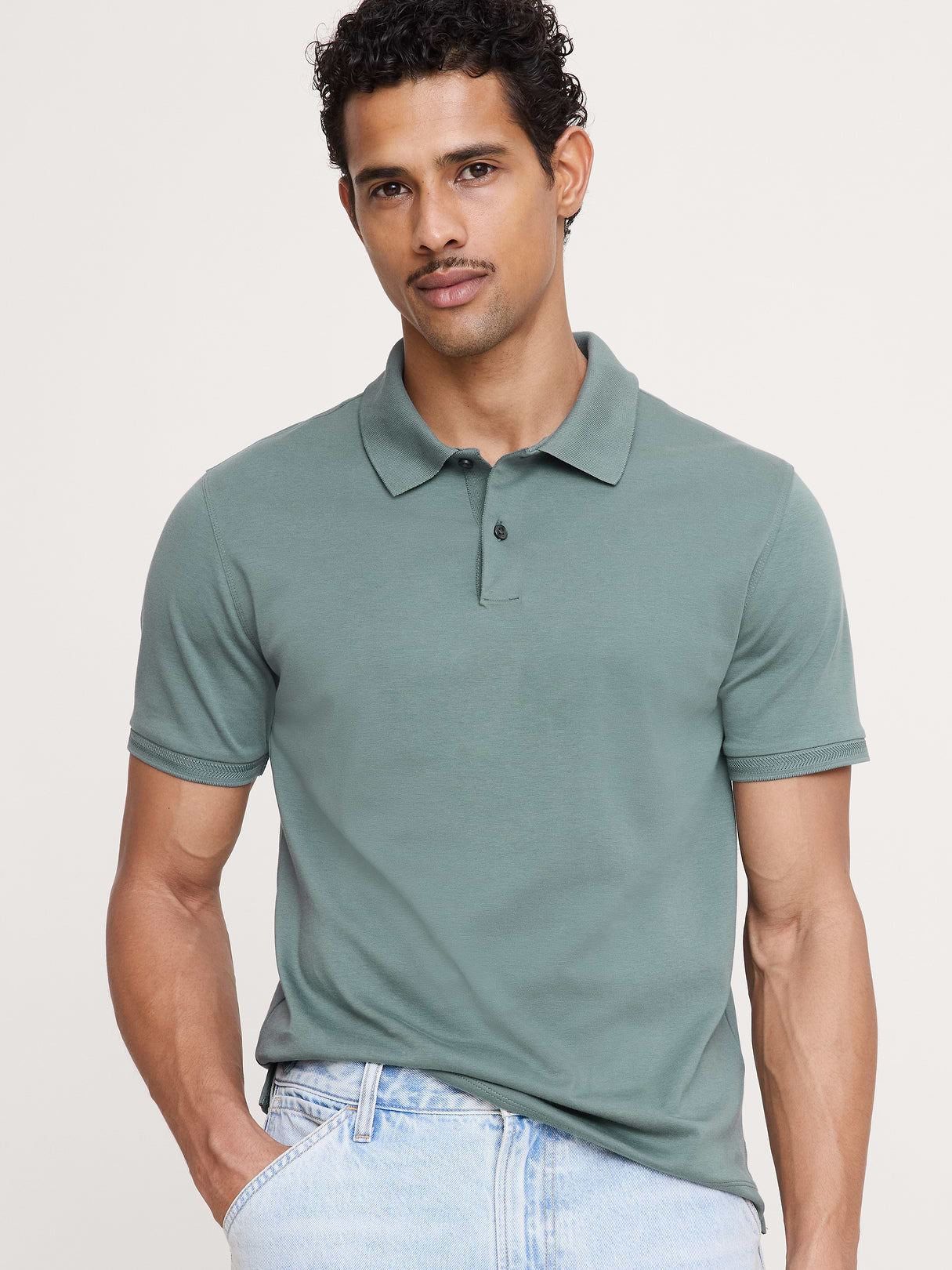Luxury-Touch Polo - Slate Green