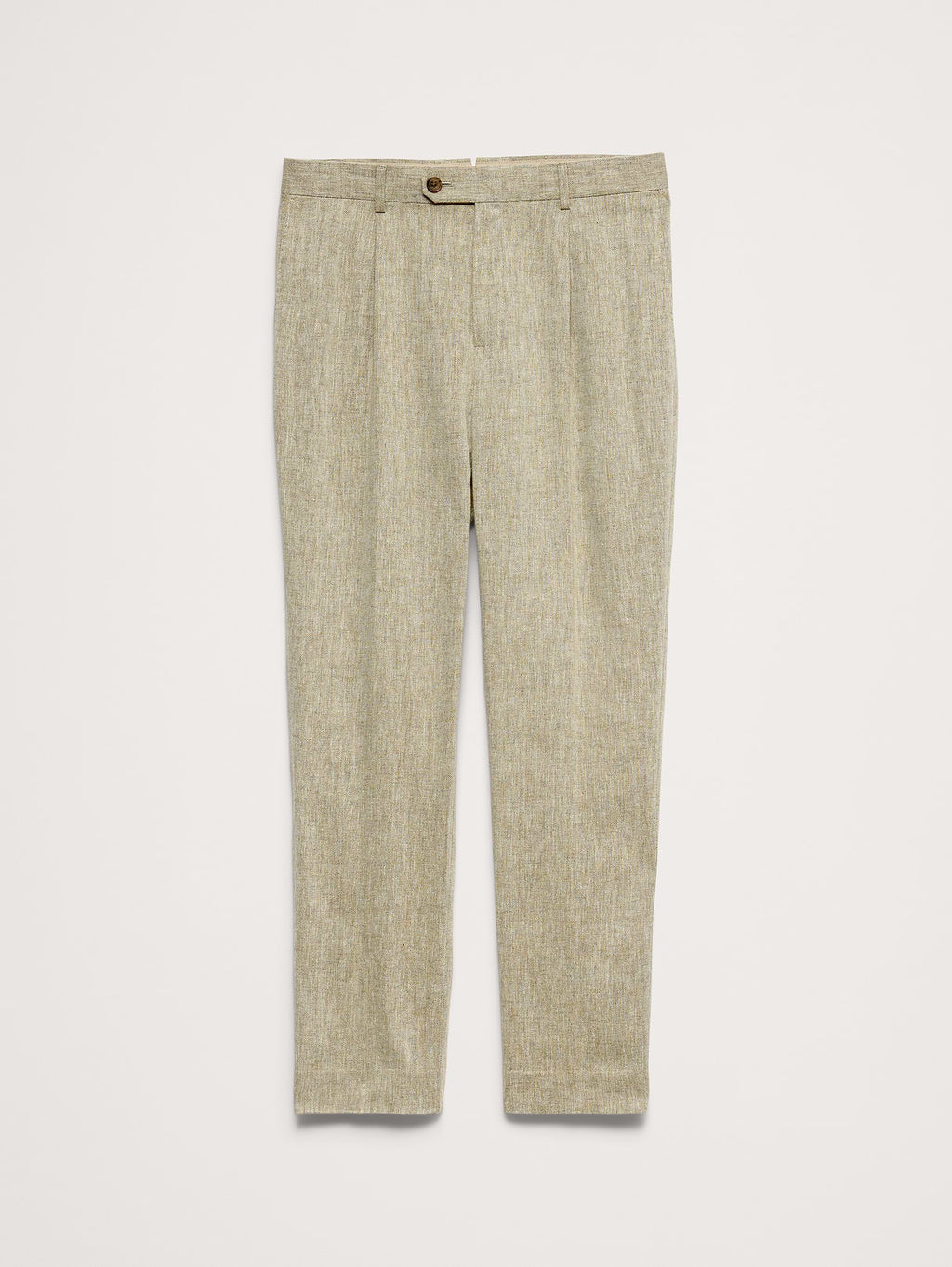 Tailored Slim-Fit Green Linen-Cotton Suit Pant - Cabana Green