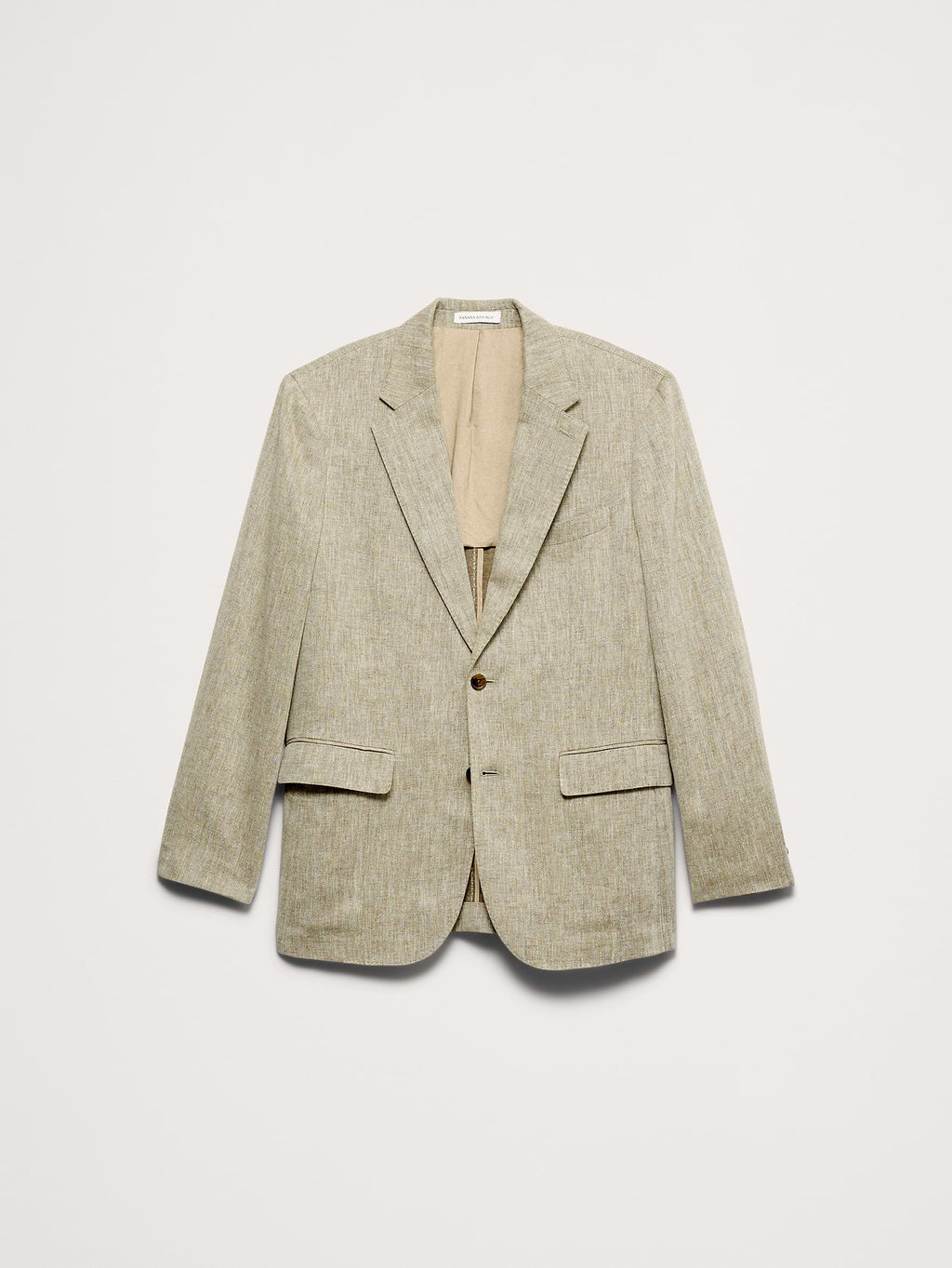 Tailored Slim-Fit Green Linen-Cotton Suit Jacket - Cabana Green