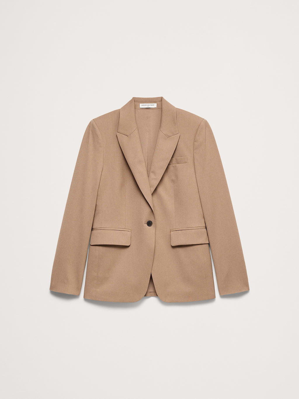 Slim Italian Lightweight Wool Blazer - Camel
