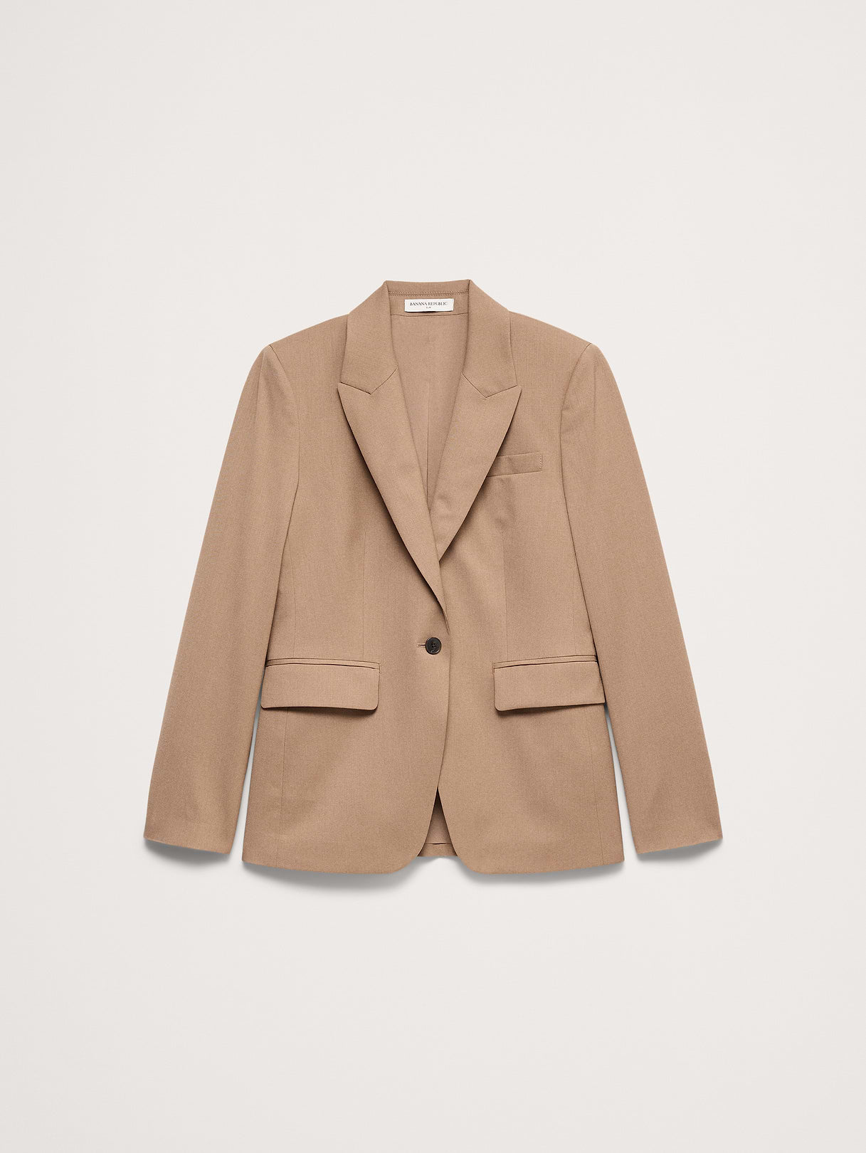 Slim Italian Lightweight Wool Blazer - Camel