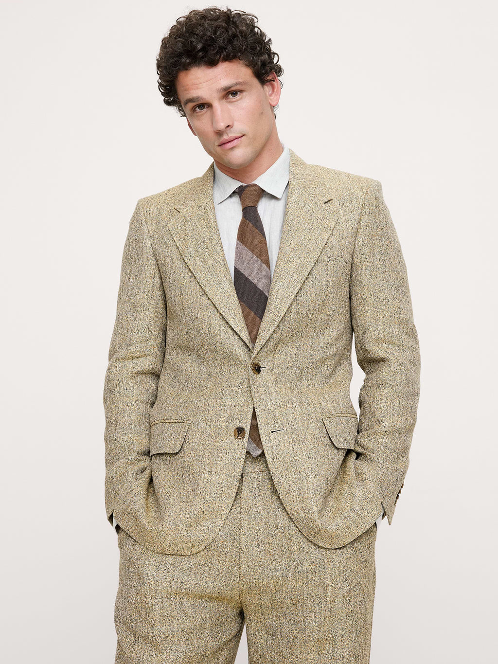 Relaxed Italian Linen Suit Jacket - Multi