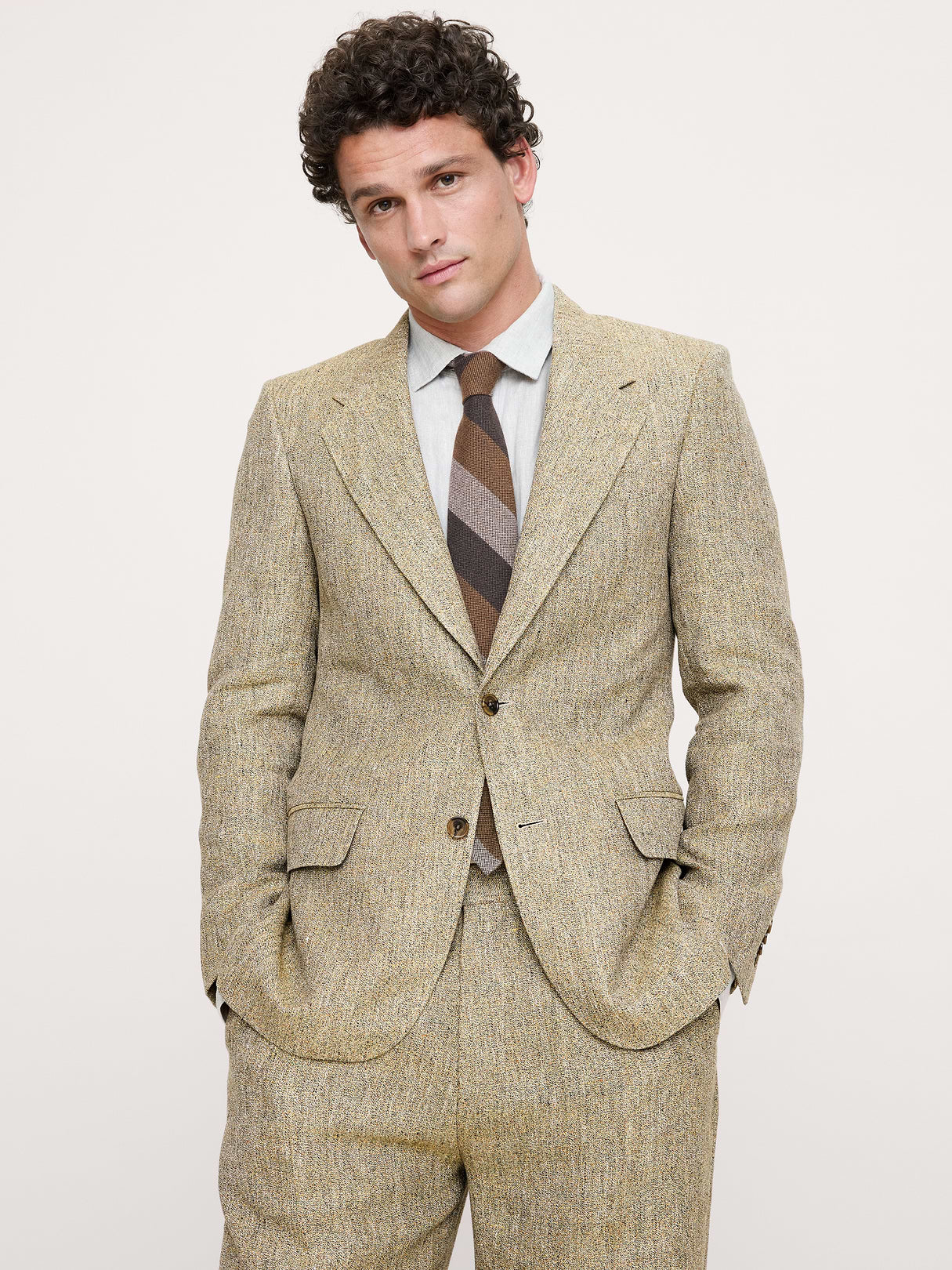Relaxed Italian Linen Suit Jacket - Multi