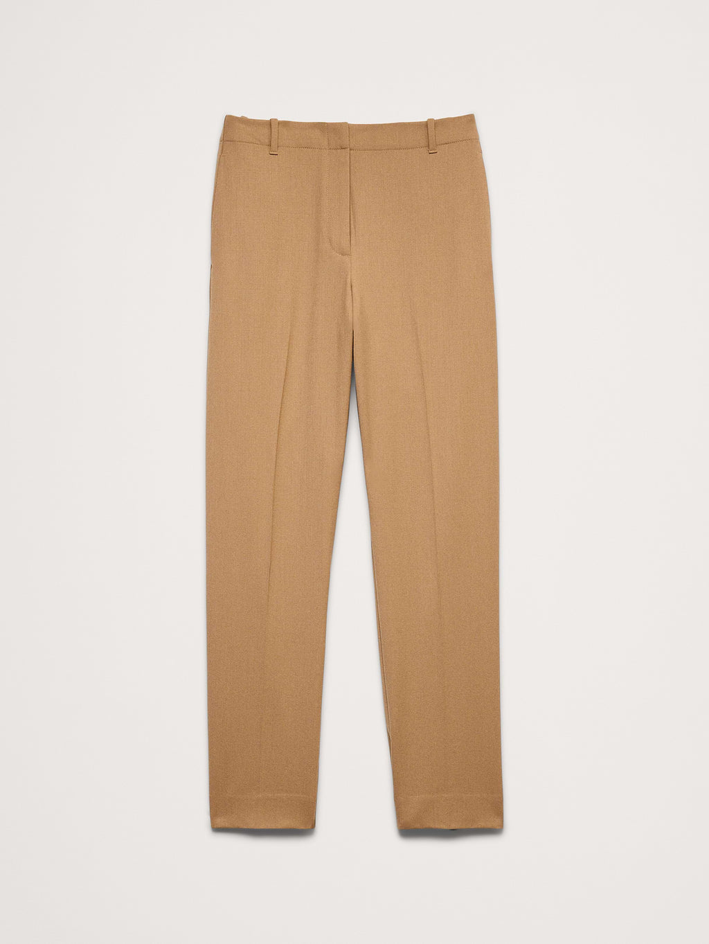 Ultra High-Rise Modern Slim Italian Lightweight Wool Ankle Pant - Camel
