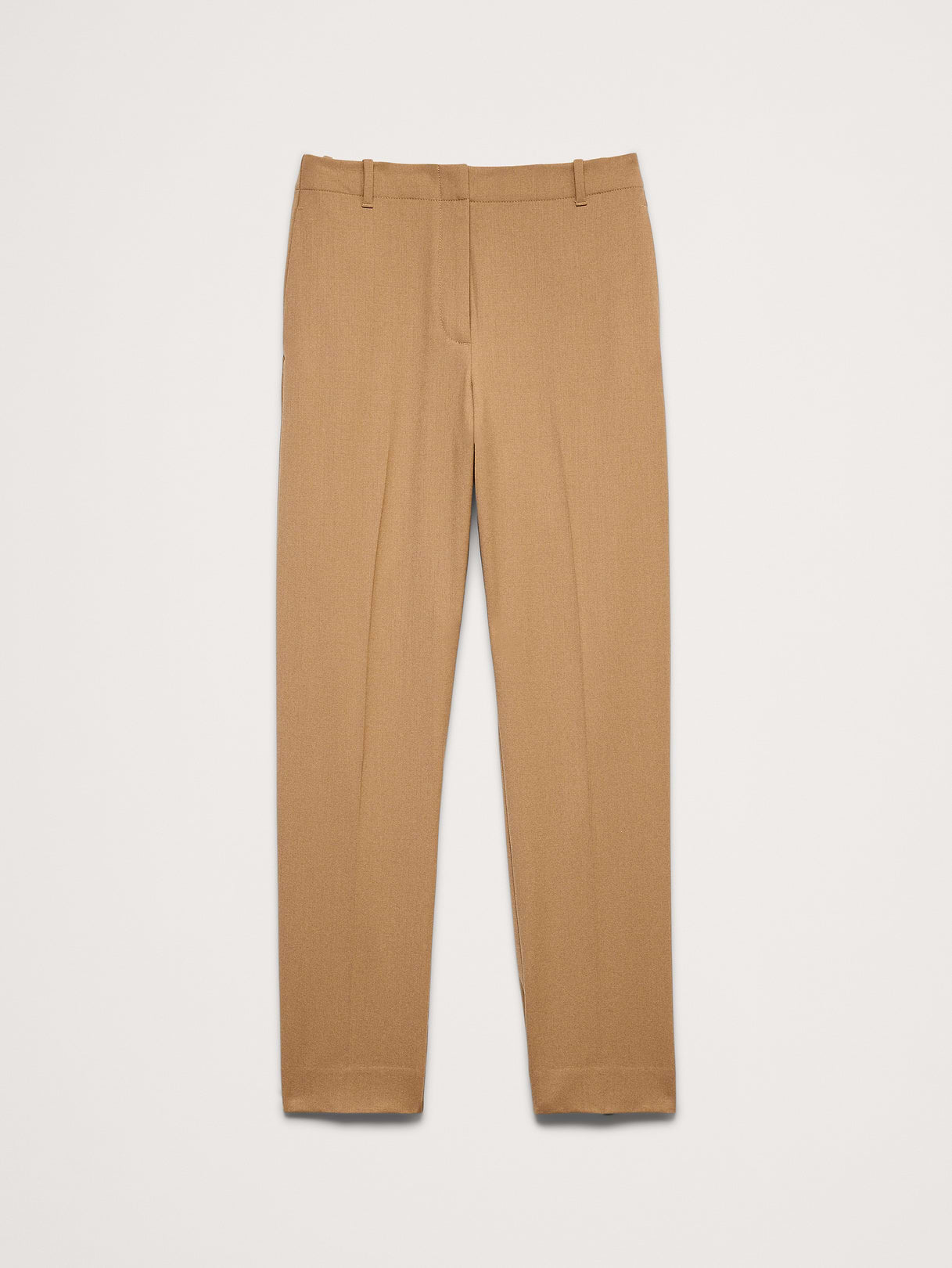 Ultra High-Rise Modern Slim Italian Lightweight Wool Ankle Pant - Camel