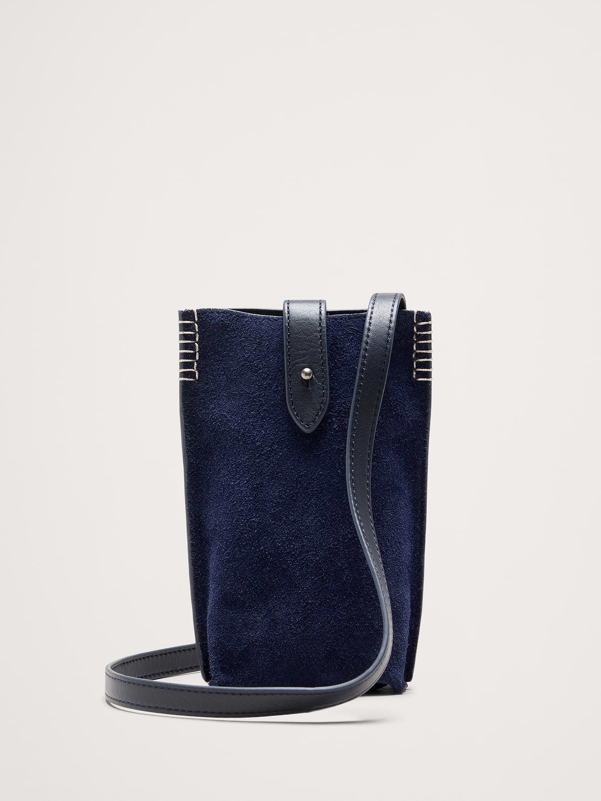 Crossbody Pouch - Navy Blue Suede