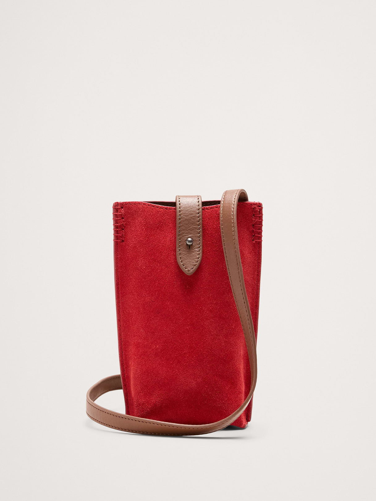 Crossbody Pouch - Red Suede