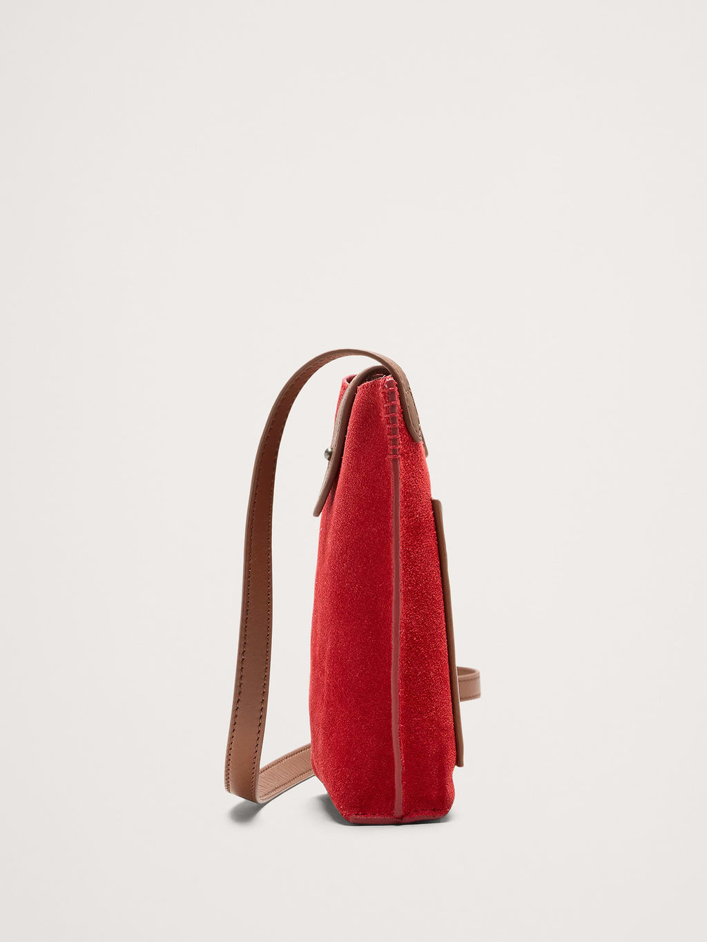 Crossbody Pouch - Red Suede