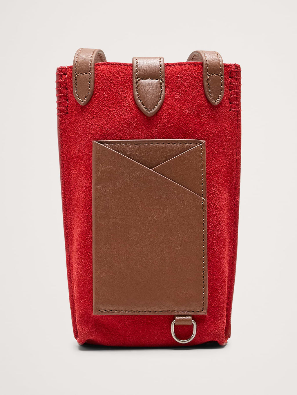 Crossbody Pouch - Red Suede