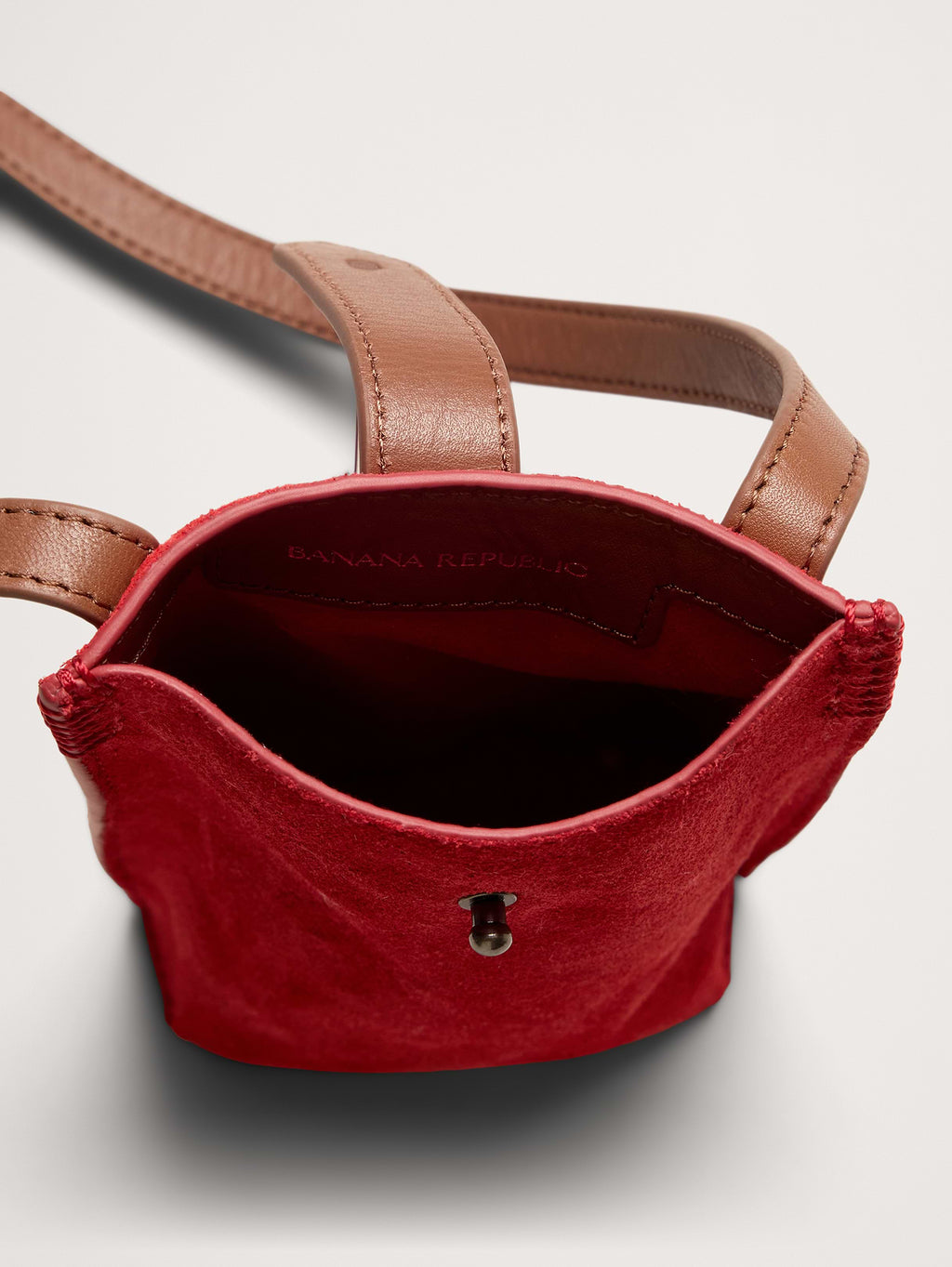 Crossbody Pouch - Red Suede