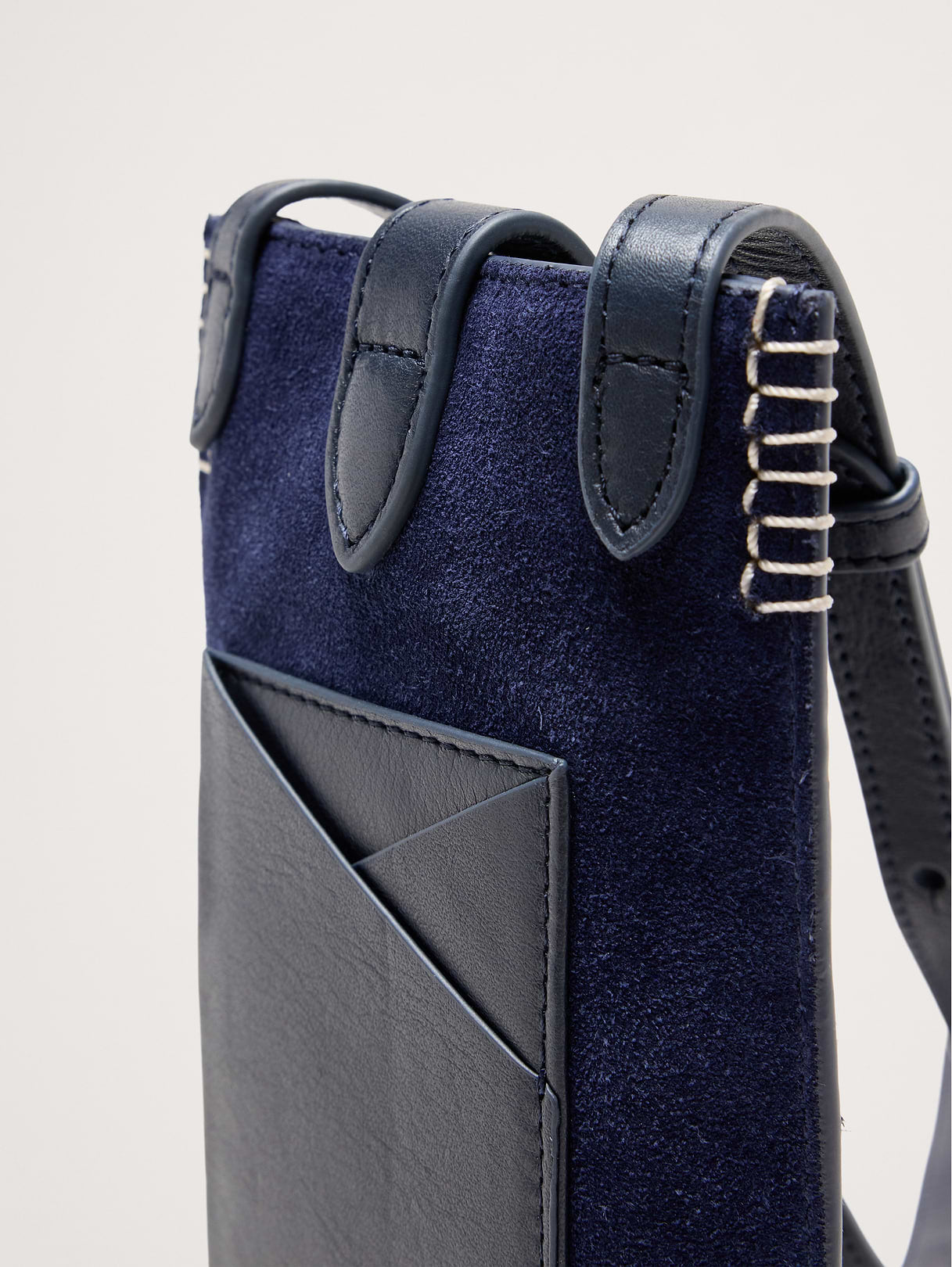 Crossbody Pouch - Navy Blue Suede