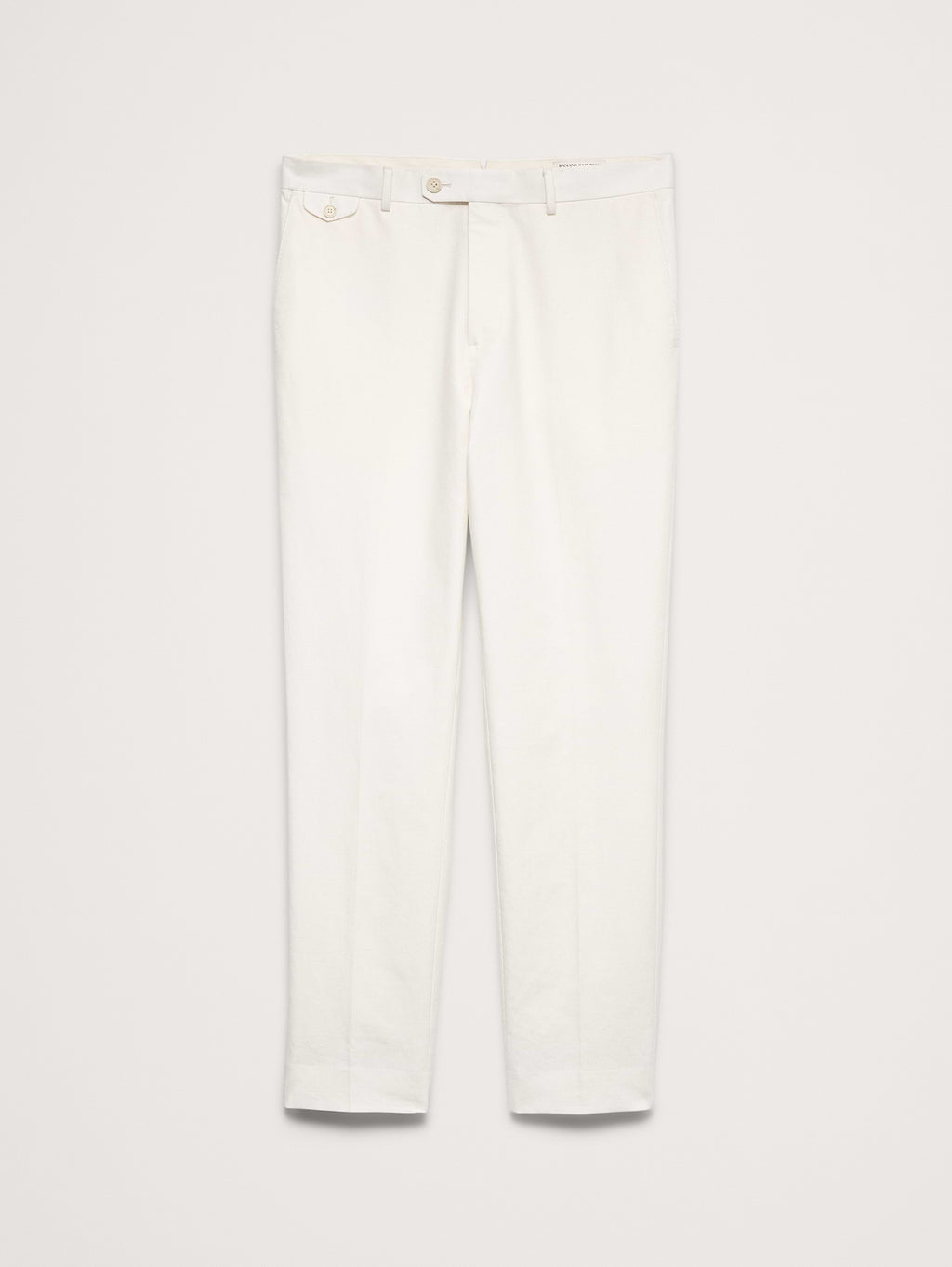 Tailored Slim-Fit Italian Cotton-Linen Suit Pant - Ivory