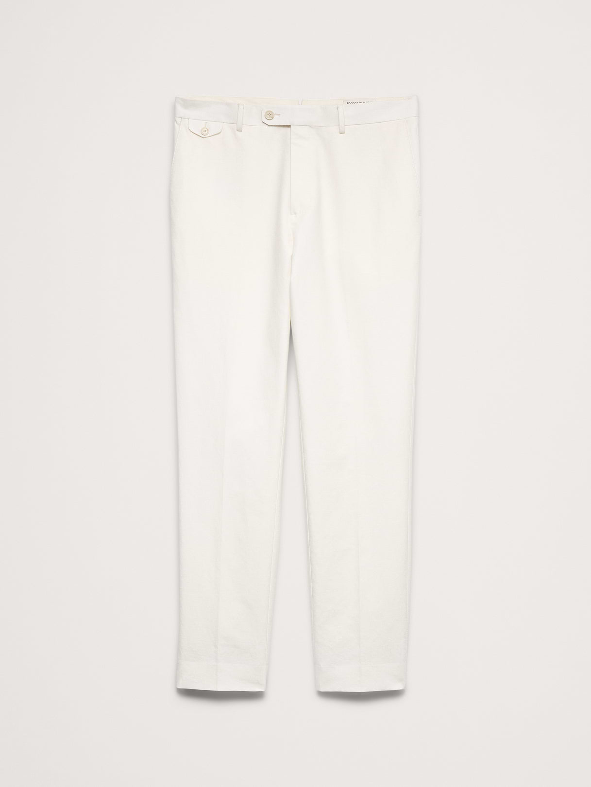 Tailored Slim-Fit Italian Cotton-Linen Suit Pant - Ivory