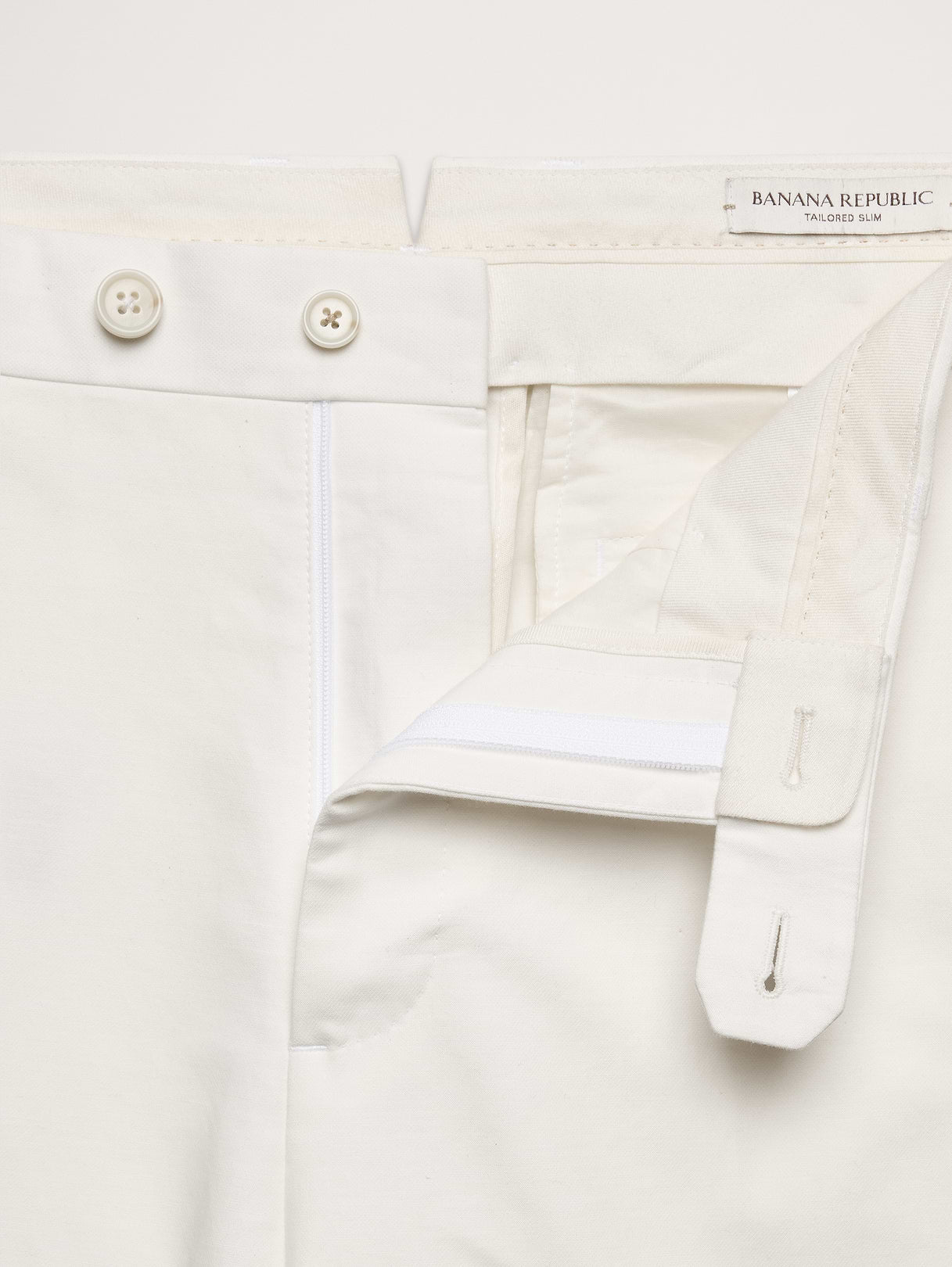Tailored Slim-Fit Italian Cotton-Linen Suit Pant - Ivory